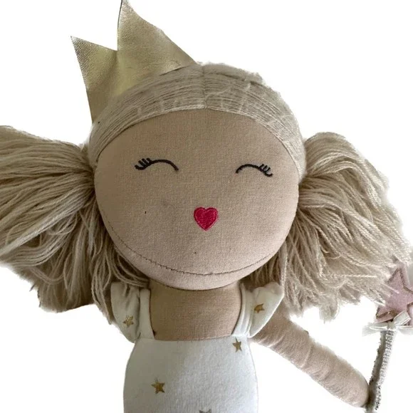 MUDPIE 18" Grey Ballerina Blonde Ragdoll Plush with Tiara and Star Wand - Picture 4 of 9